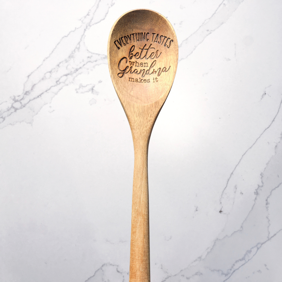 Wood Spoon Engraved With "Everything Tastes Better When Grandma Makes It"
