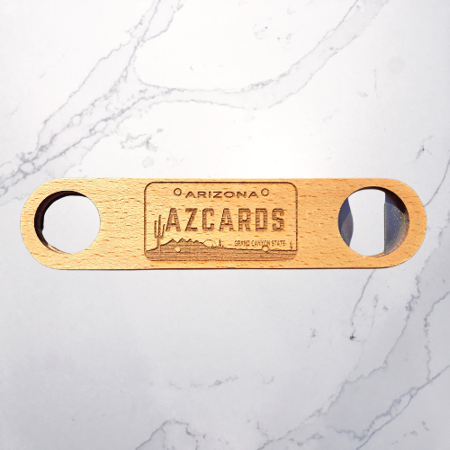 Bottle Opener Engraved With AZ License Plate.